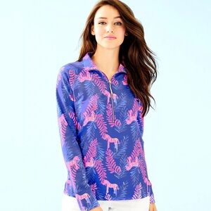 Lilly Pulitzer UPF 50+ Skipper Popover Royal Purple Dazzle Size S